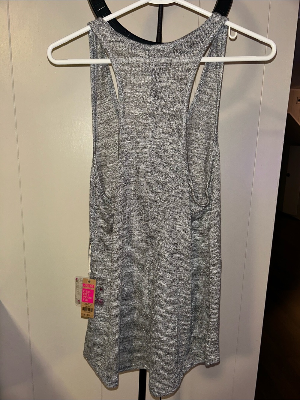 Gray glitter skull Racerback Tank - Picture 4 of 5